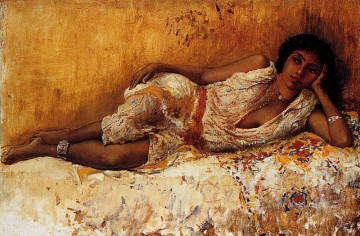  Acostada Obras - Niña morisca tumbada en un sofá indio egipcio persa Edwin Lord Weeks